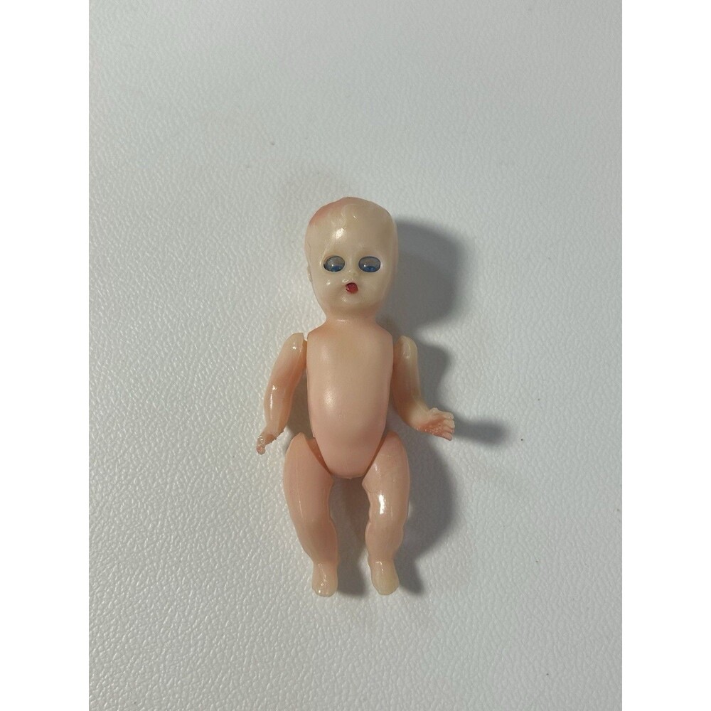 Vintage Miniature Baby Dolls Jointed Celluloid Plastic Blue Eyes Hong Kong
